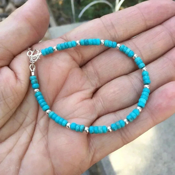 Turquoise Bracelet, Nacozari Turquoise,Handmade Bracelet,Unisex Bracelet,Mens - Picture 4 of 4